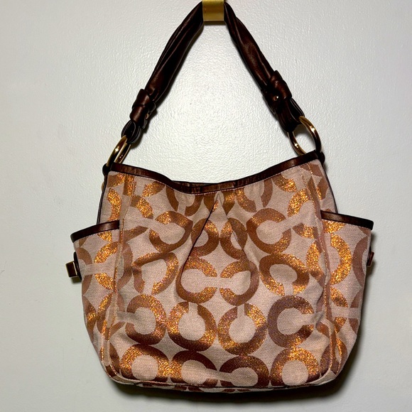 Coach Parker Op Art Signature Canvas Hobo Shoulder Bag. - Picture 1 of 5